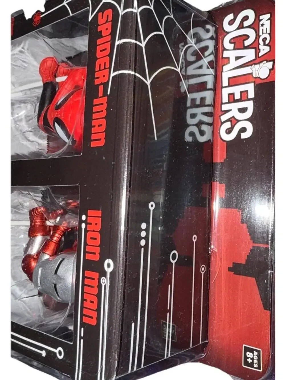 NECA SCALERS AMAZING SPIDERMAN IRON MAN SDCC EXCLUSIVE 2 PACK New In Package
